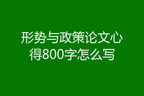 形势与政策论文心得800字怎么写