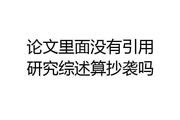论文里面没有引用研究综述算抄袭吗