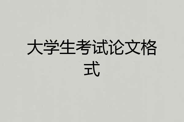 大学生考试论文格式