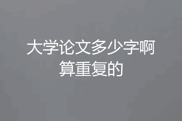 大学论文多少字啊算重复的