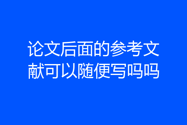论文后面的参考文献可以随便写吗吗