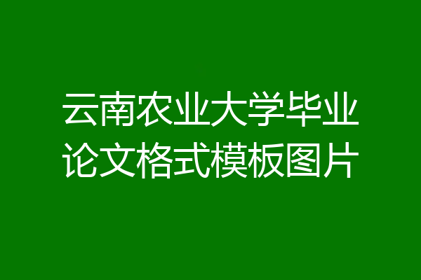 云南农业大学毕业论文格式模板图片