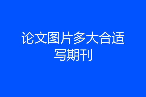 论文图片多大合适写期刊