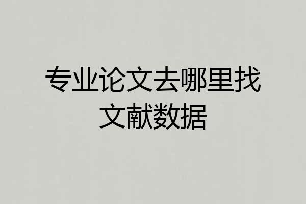 专业论文去哪里找文献数据