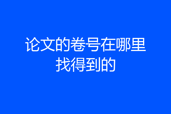 论文的卷号在哪里找得到的