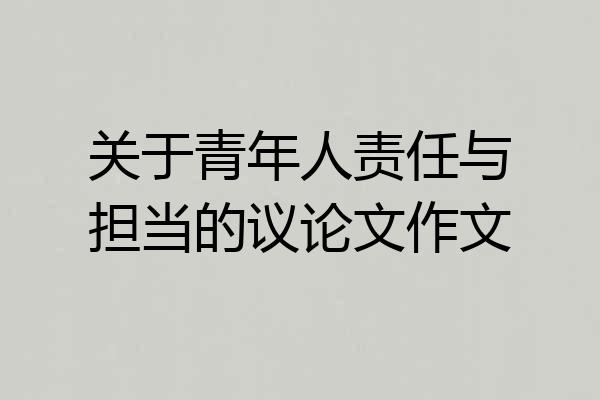 关于青年人责任与担当的议论文作文