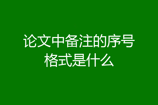 论文中备注的序号格式是什么