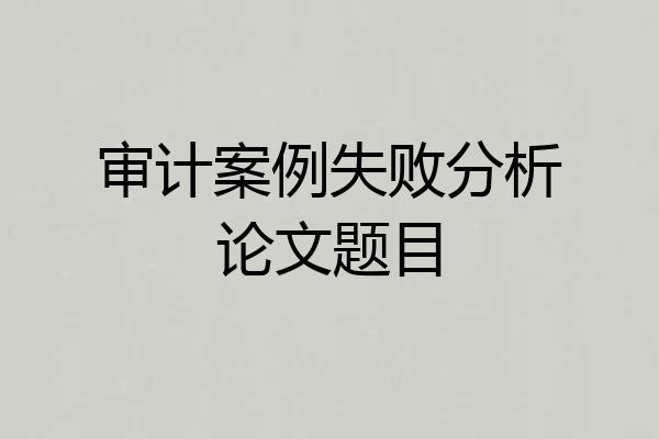 审计案例失败分析论文题目