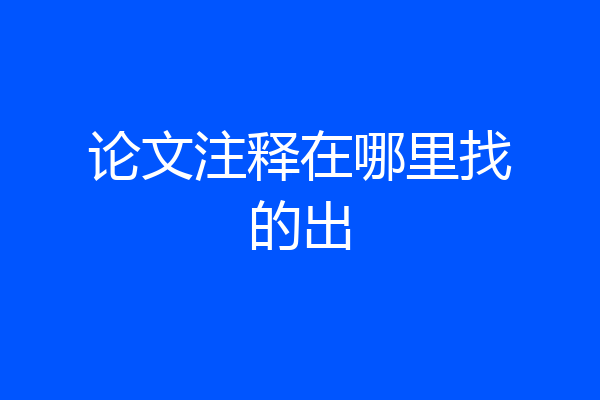 论文注释在哪里找的出