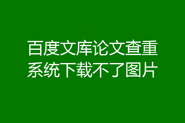 百度文库论文查重系统下载不了图片