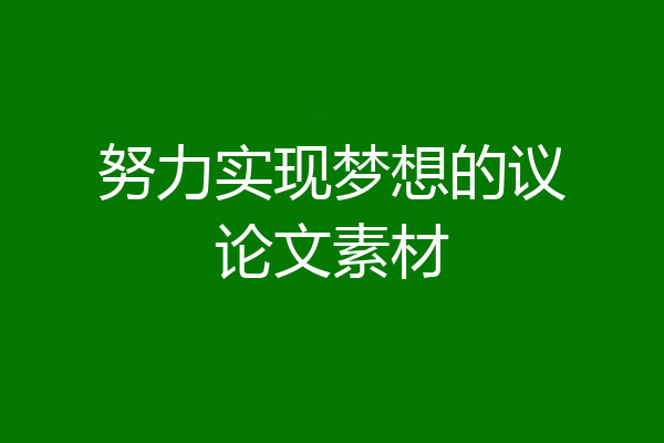 努力实现梦想的议论文素材