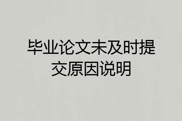 毕业论文未及时提交原因说明