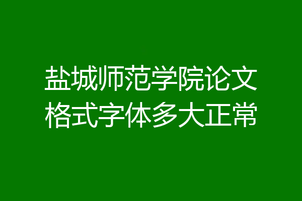 盐城师范学院论文格式字体多大正常