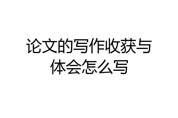 论文的写作收获与体会怎么写