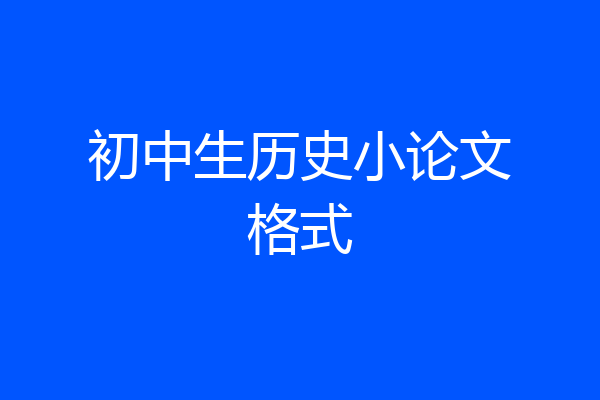 初中生历史小论文格式