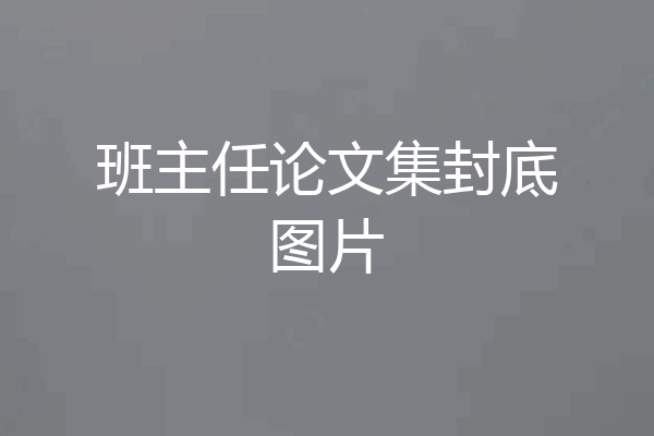 班主任论文集封底图片