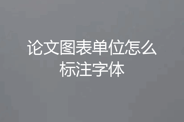 论文图表单位怎么标注字体