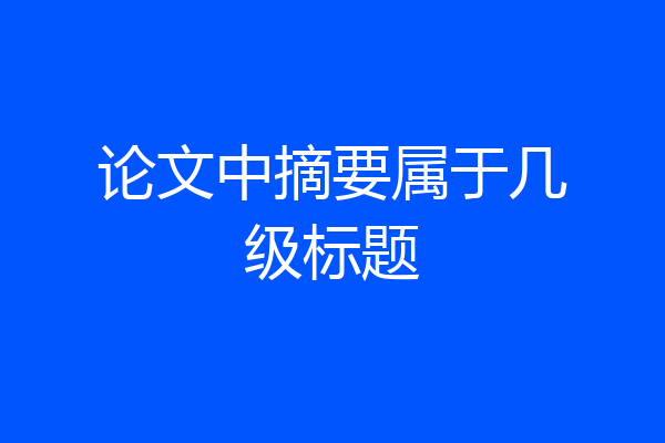 论文中摘要属于几级标题