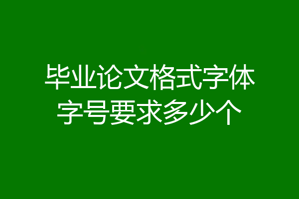 毕业论文格式字体字号要求多少个