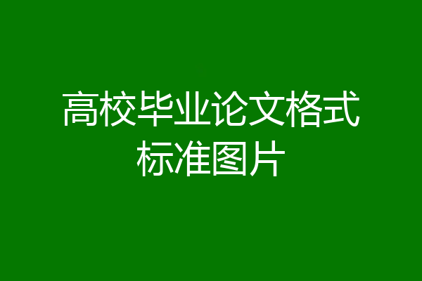 高校毕业论文格式标准图片