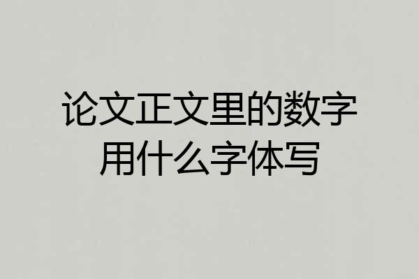 论文正文里的数字用什么字体写