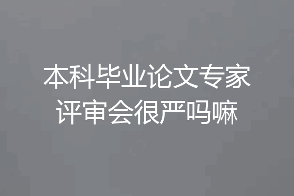 本科毕业论文专家评审会很严吗嘛