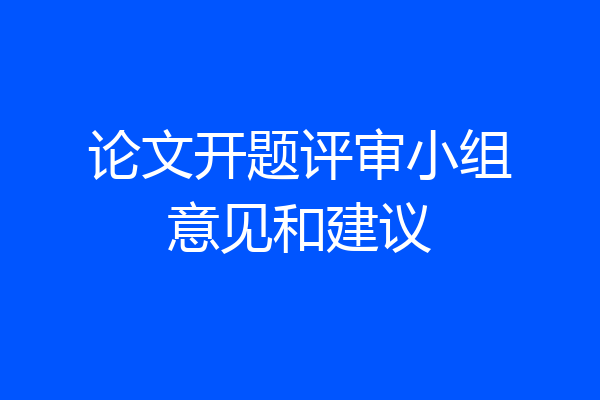 论文开题评审小组意见和建议