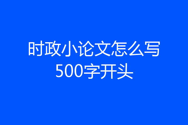 时政小论文怎么写500字开头