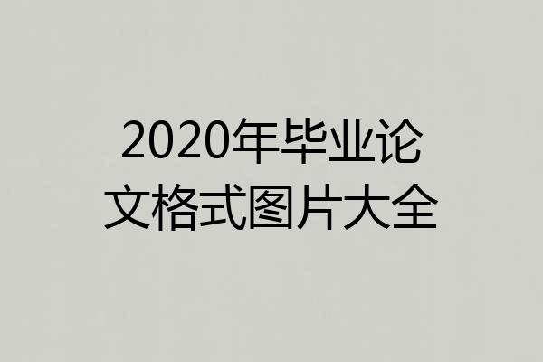 2020年毕业论文格式图片大全