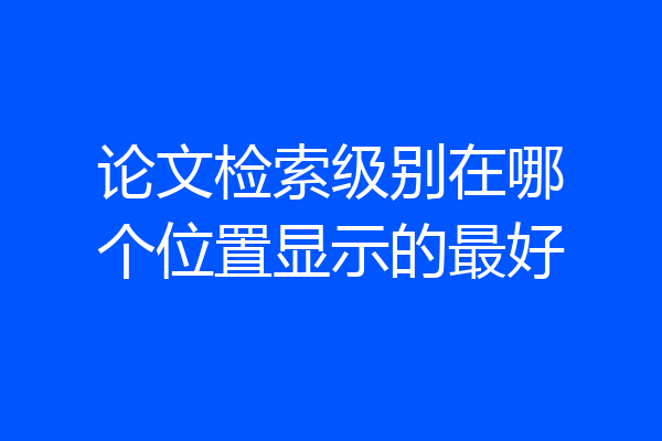 论文检索级别在哪个位置显示的最好