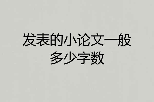 发表的小论文一般多少字数