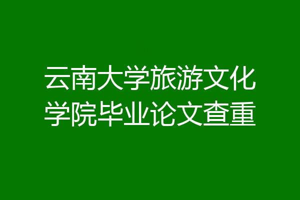 云南大学旅游文化学院毕业论文查重