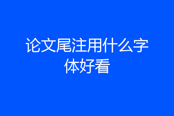 论文尾注用什么字体好看