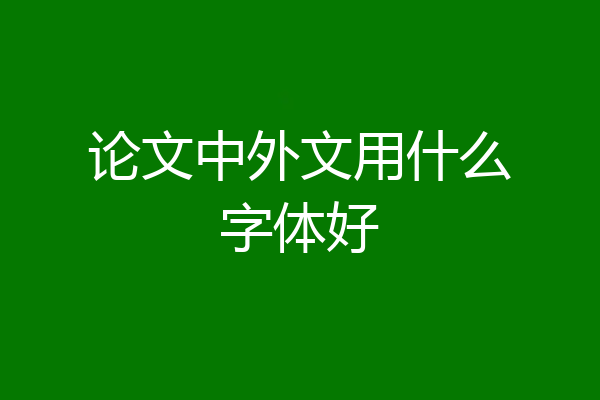 论文中外文用什么字体好