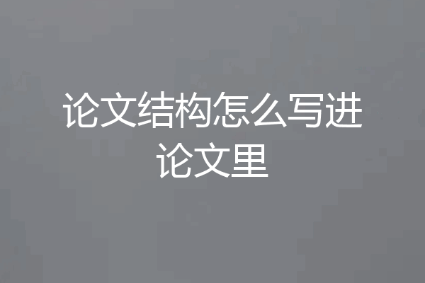 论文结构怎么写进论文里