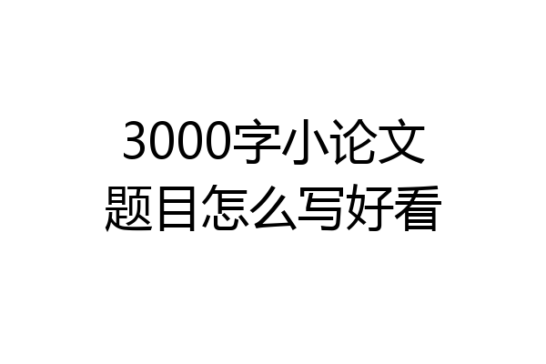 3000字小论文题目怎么写好看