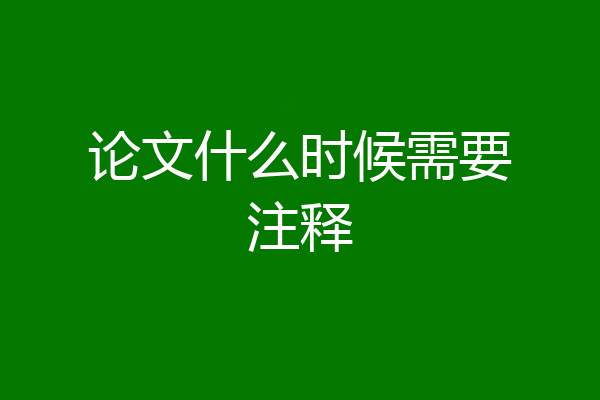 论文什么时候需要注释