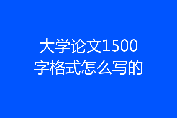 大学论文1500字格式怎么写的