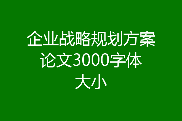 企业战略规划方案论文3000字体大小