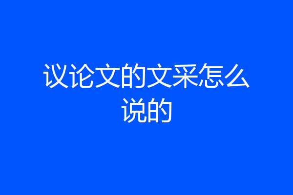 议论文的文采怎么说的