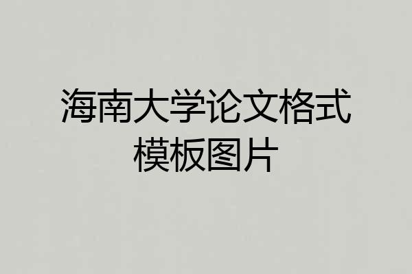 海南大学论文格式模板图片