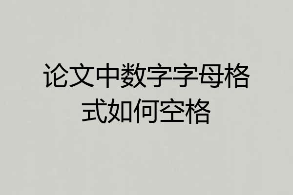 论文中数字字母格式如何空格