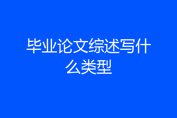毕业论文综述写什么类型