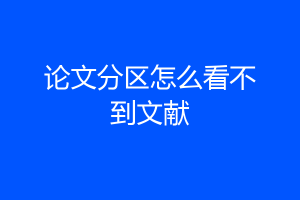 论文分区怎么看不到文献