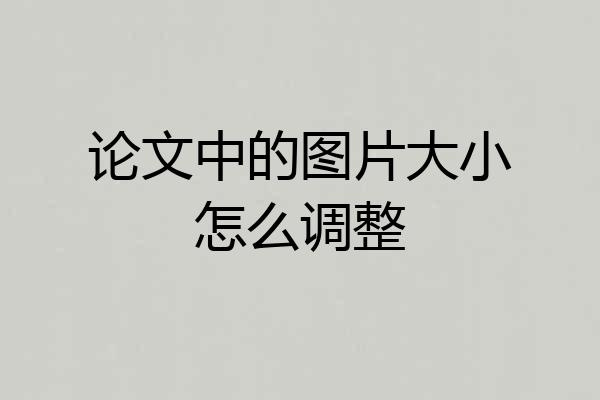 论文中的图片大小怎么调整