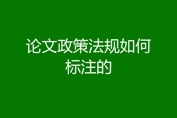 论文政策法规如何标注的