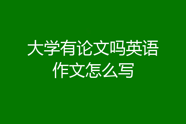 大学有论文吗英语作文怎么写