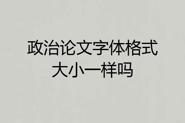 政治论文字体格式大小一样吗
