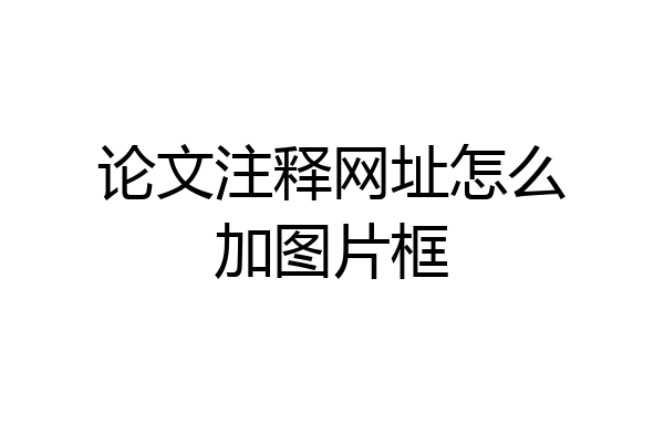 论文注释网址怎么加图片框