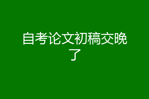 自考论文初稿交晚了